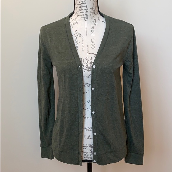 J. Crew Factory Sweaters - J Crew Olive Green Button Up Cardigan Size XS NWT